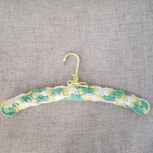 Vintage handmade knit clothing hanger